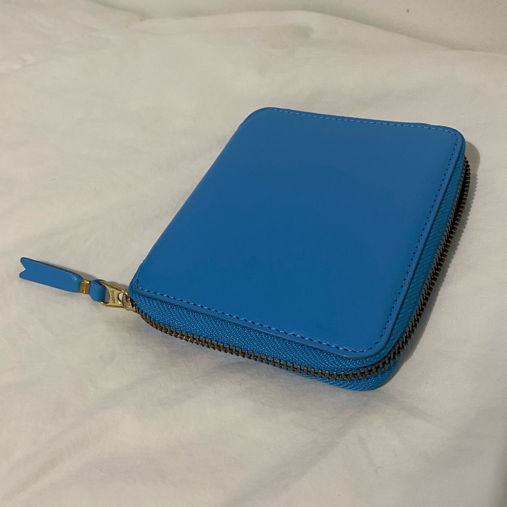 Commes Des Garcons Blue Zip Around Wallet